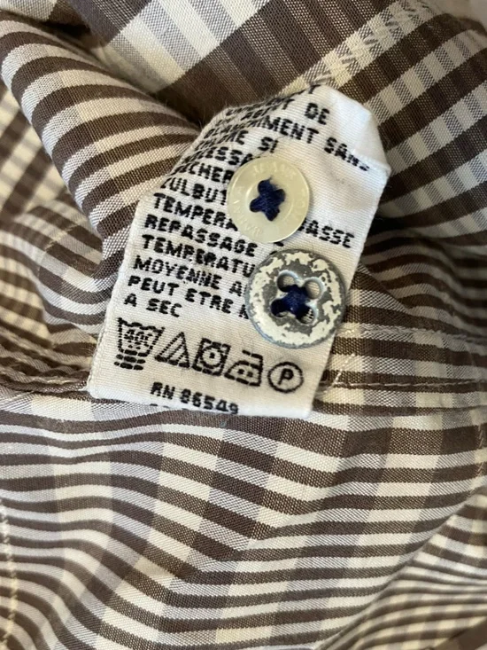Tommy Bahama Jeans Brown and White Plaid Long Sleeve Button-Up Shirt Men’s  L - Picture 9 of 11